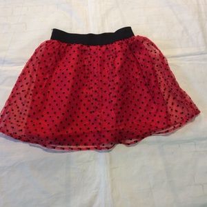Vanilla Creme Polka Dot Skirt MEDIUM 10-12